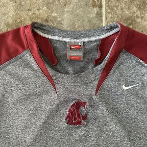 VTG Y2K WSU Cougars Shirt Sz Large Red Grey FITDRY Nike Team Red Tag Football